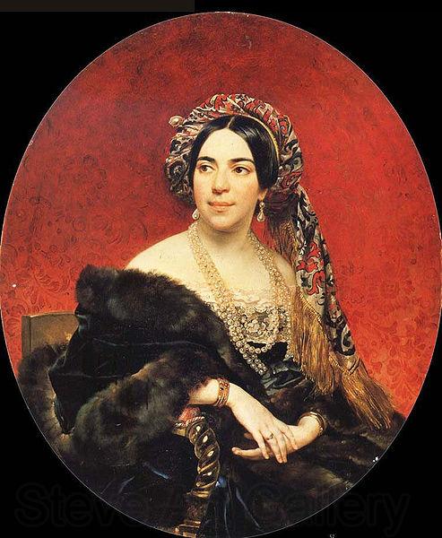 Karl Briullov Portrait of princess Mariya Volkonskaya France oil painting art